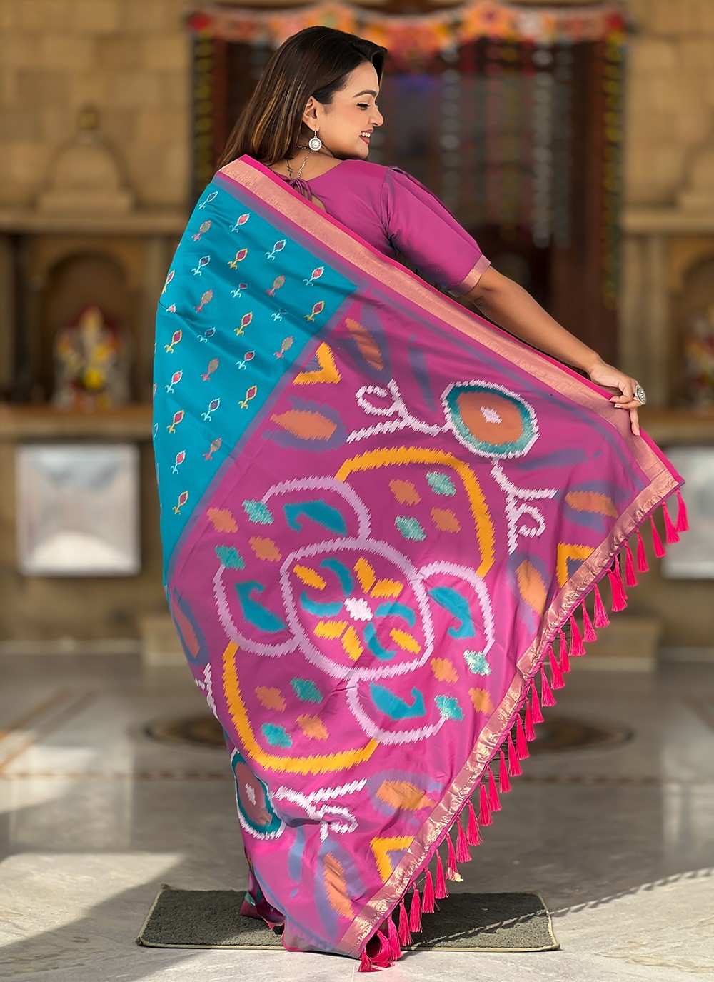 Weaving Zari Silk Aqua Blue Saree S14311