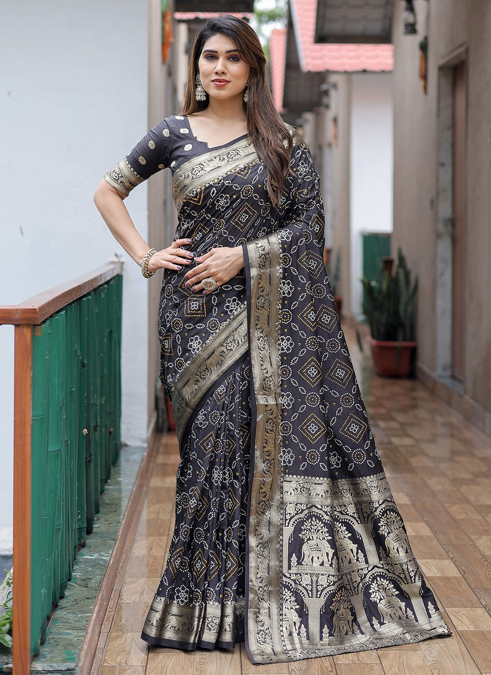 Classic Bandhej Silk Saree - S6919
