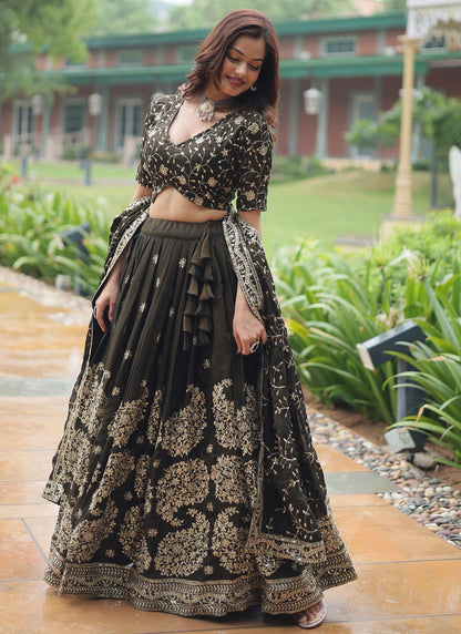 Embroidered Rangoli, Silk A - Line Lehenga - L2777