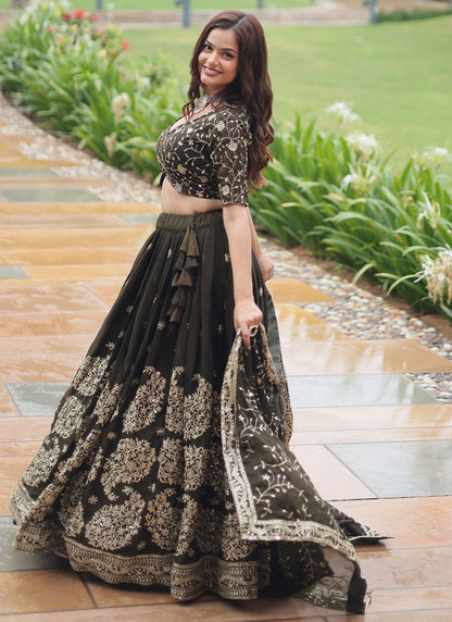 Embroidered Rangoli, Silk A - Line Lehenga - L2777