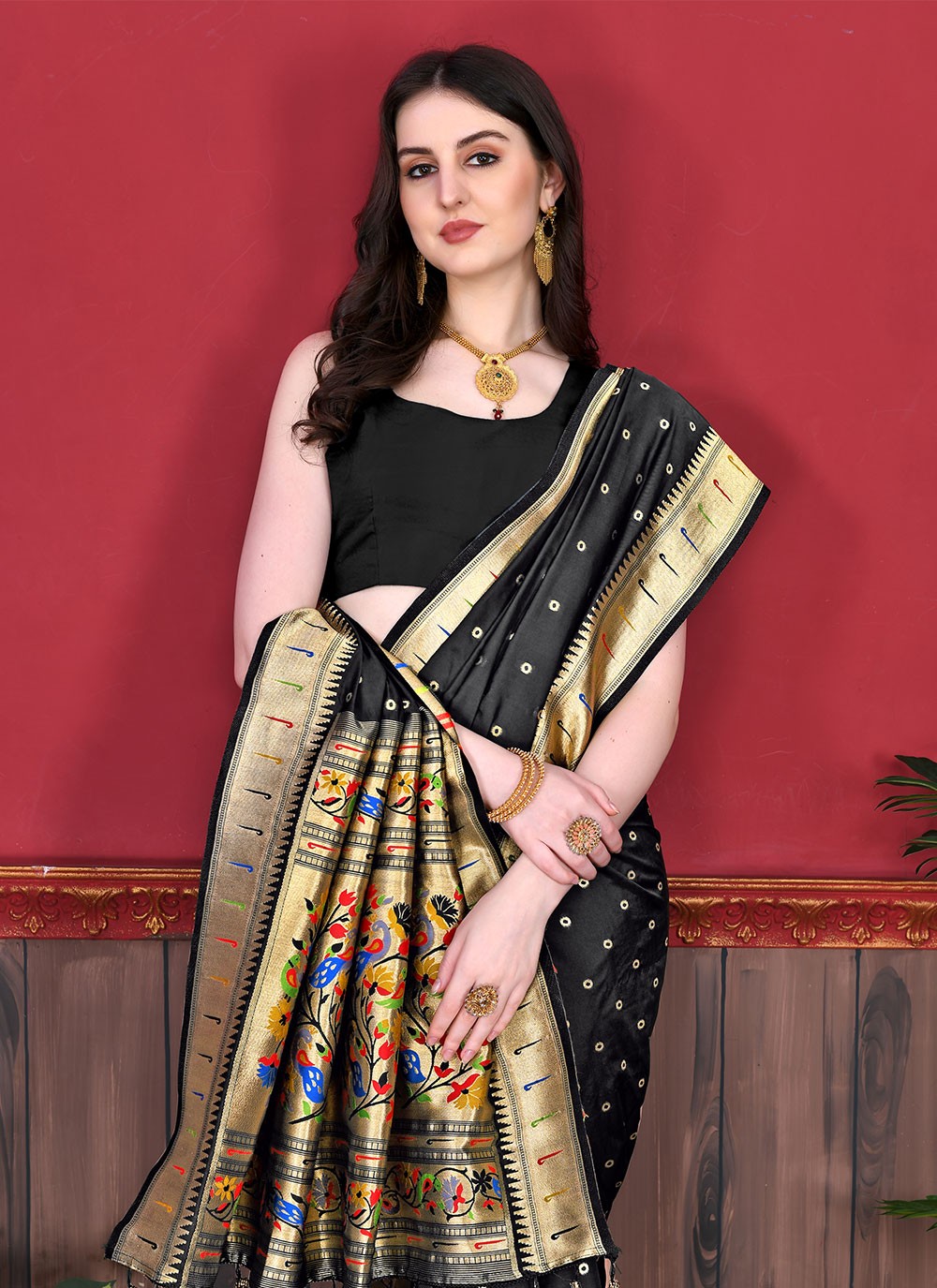 Classic Border Work Silk Saree - S2595