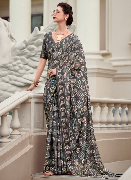 Classic Printed Silk Saree - S8140