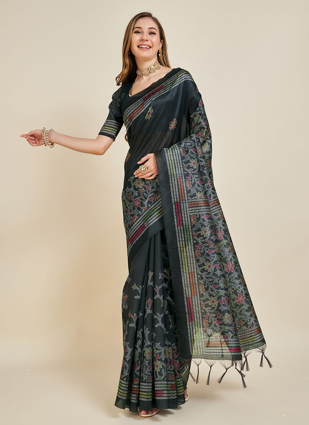 Casual Fancy Work Silk Saree - S5534
