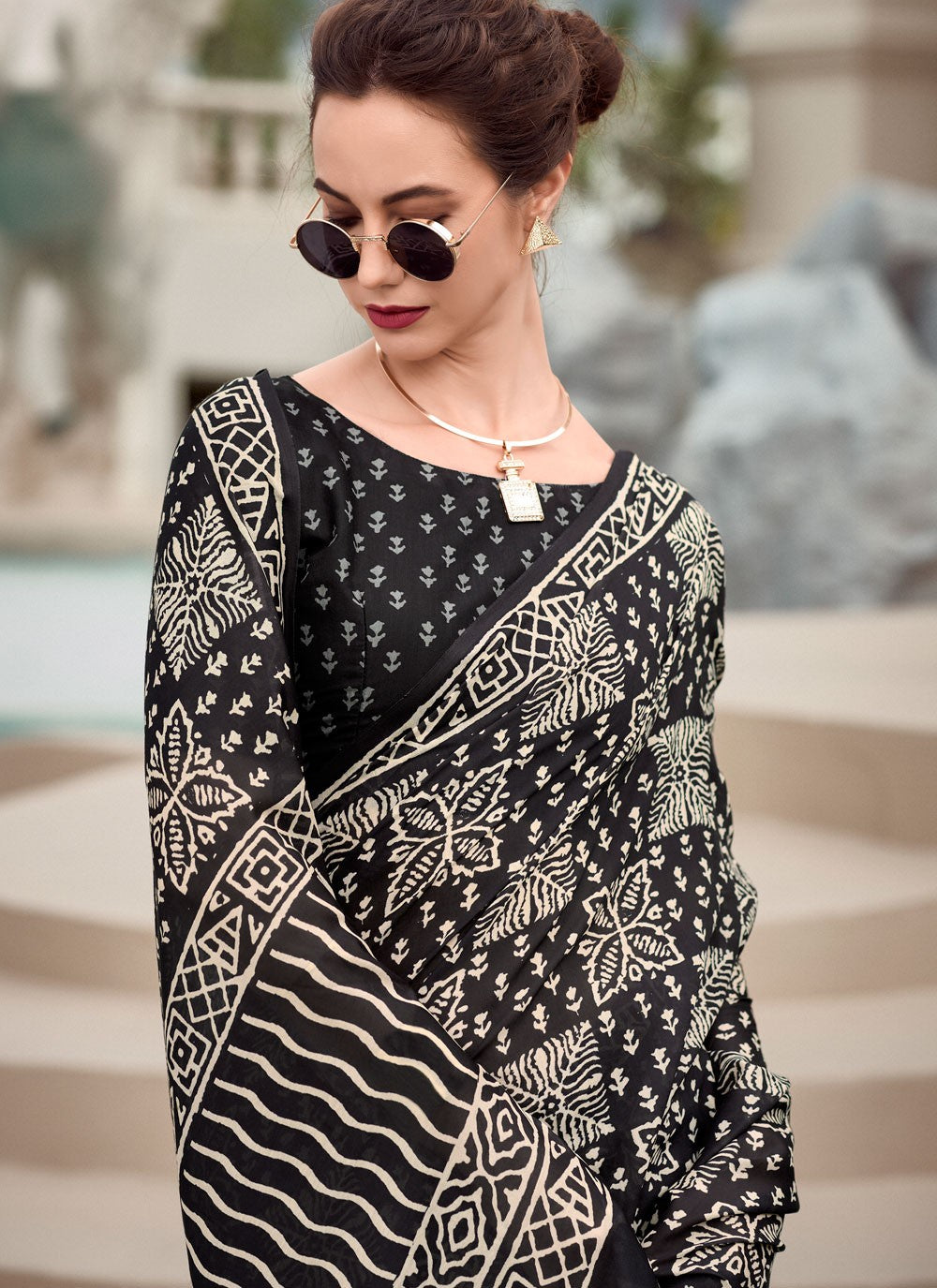 Classic Printed Silk Saree - S8140