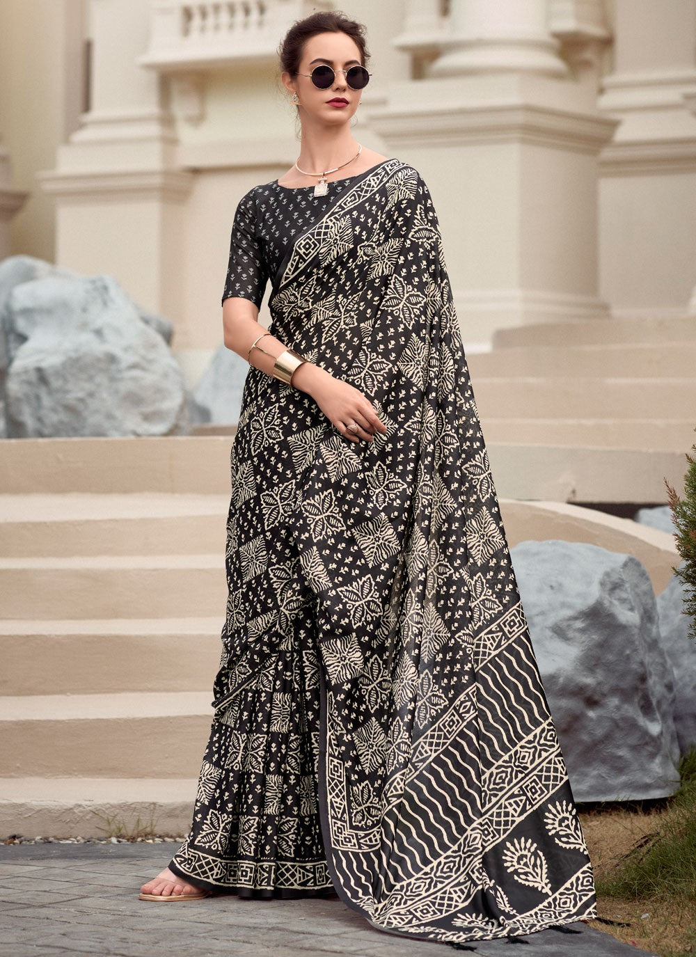 Classic Printed Silk Saree - S8140