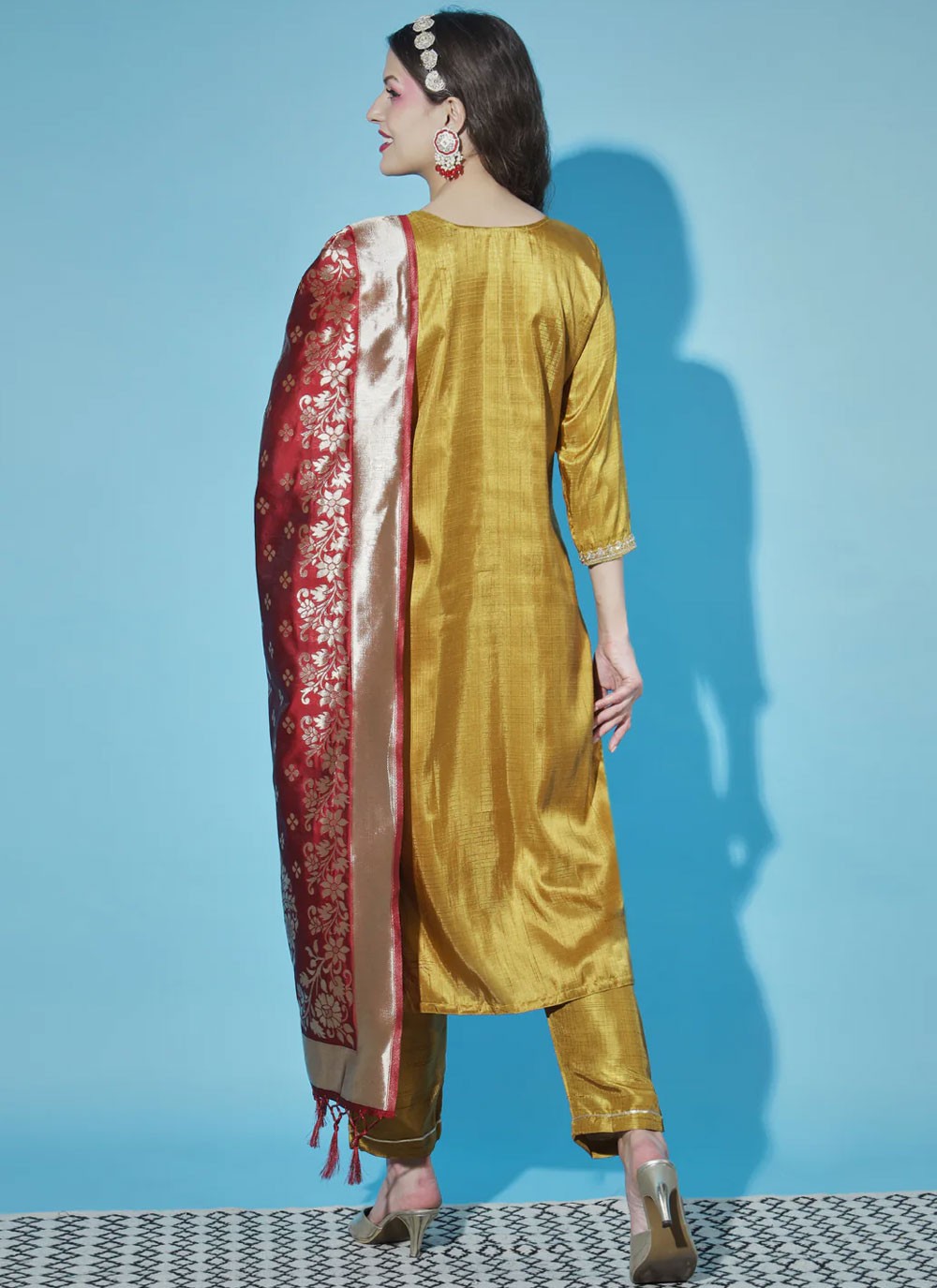 Silk Blend Salwar Suit - T1595