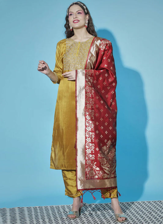 Silk Blend Salwar Suit - T1595