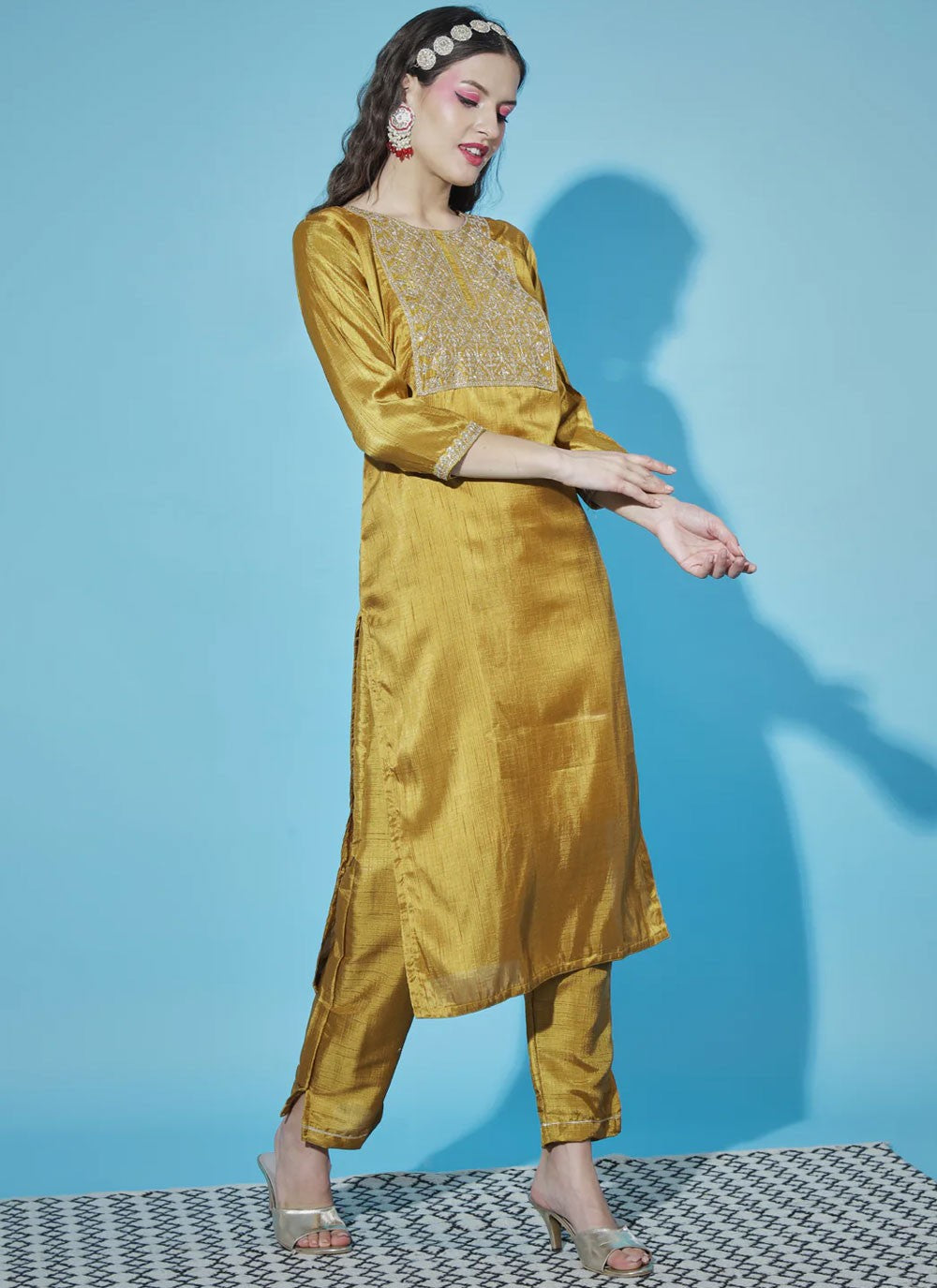 Silk Blend Salwar Suit - T1595