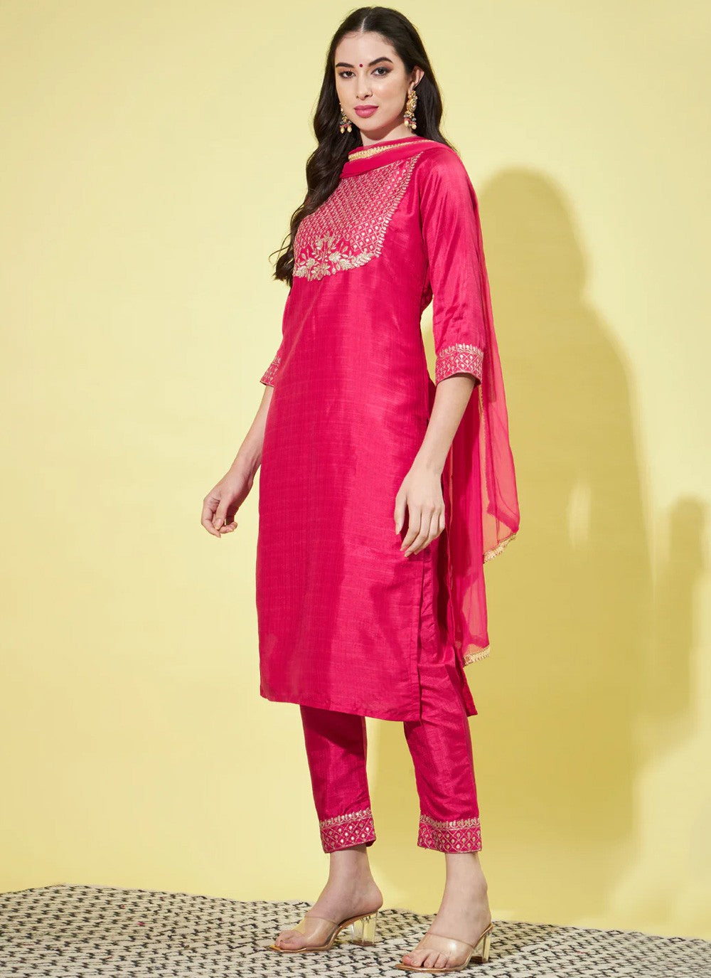 Silk Blend Salwar Suit - T1516