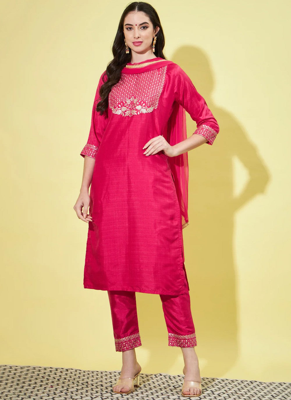 Silk Blend Salwar Suit - T1516