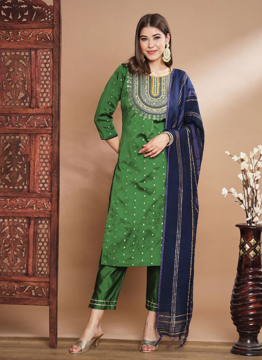 Silk Blend Salwar Suit - T1431