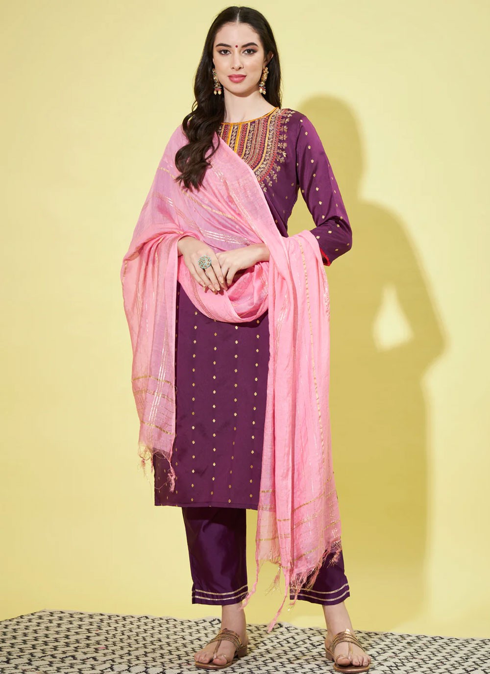 Silk Blend Salwar Suit - T1431