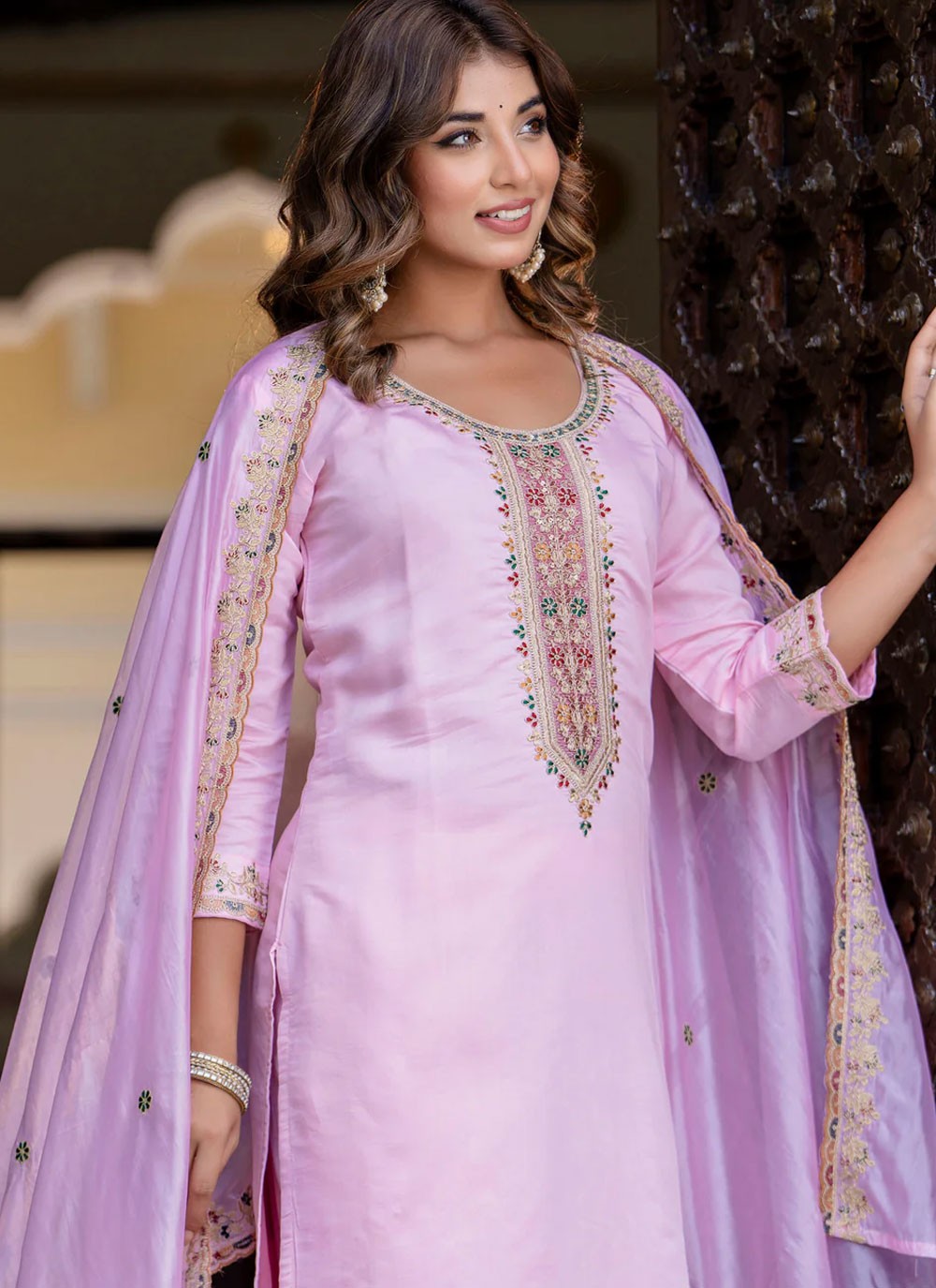 Salwar Suit Embroidered, Sequins, Zari Lavender T6928
