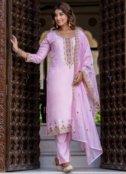 Salwar Suit Embroidered, Sequins, Zari Lavender T6928
