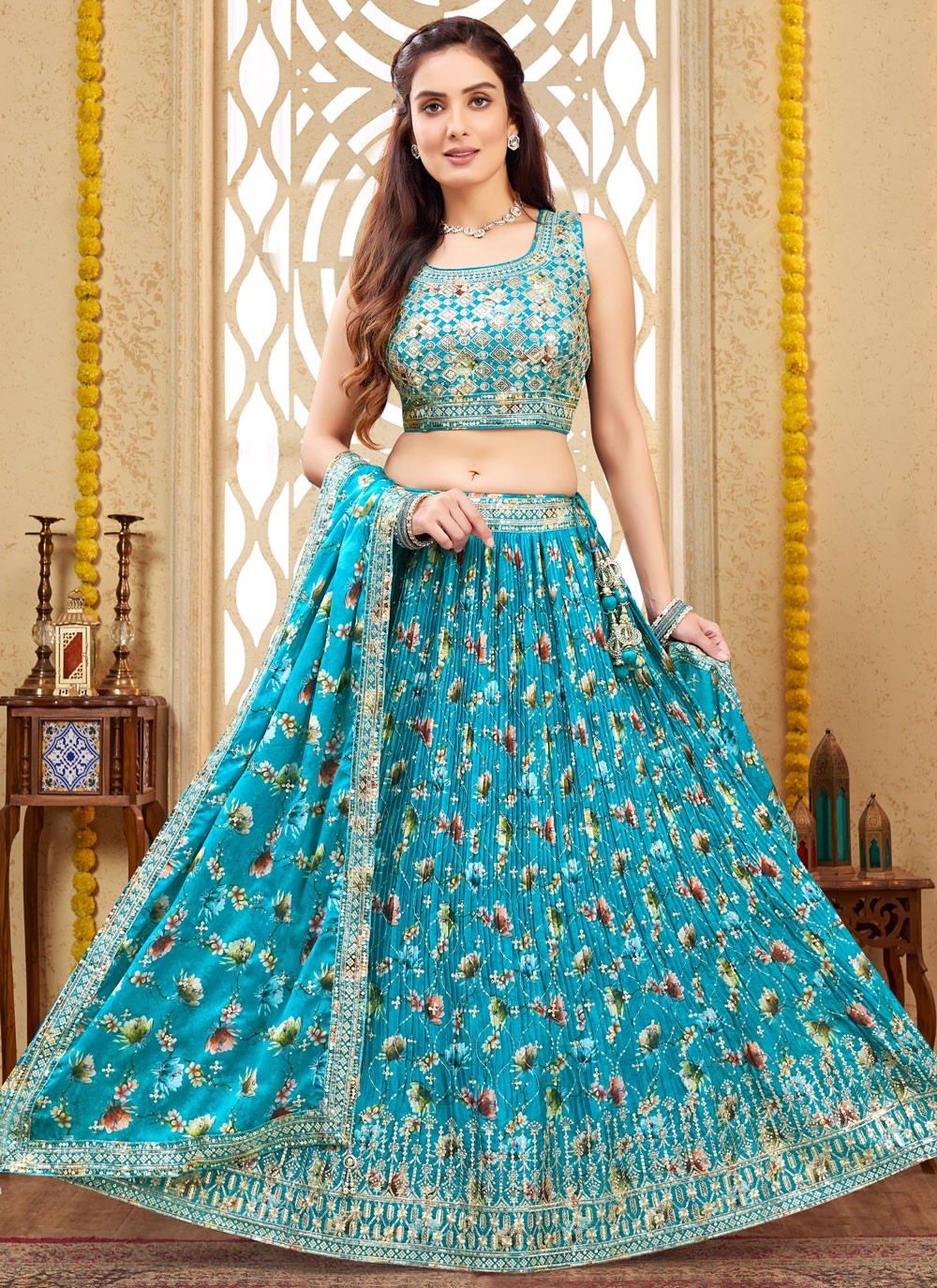 Embroidered Silk Readymade Lehenga Choli - L2650