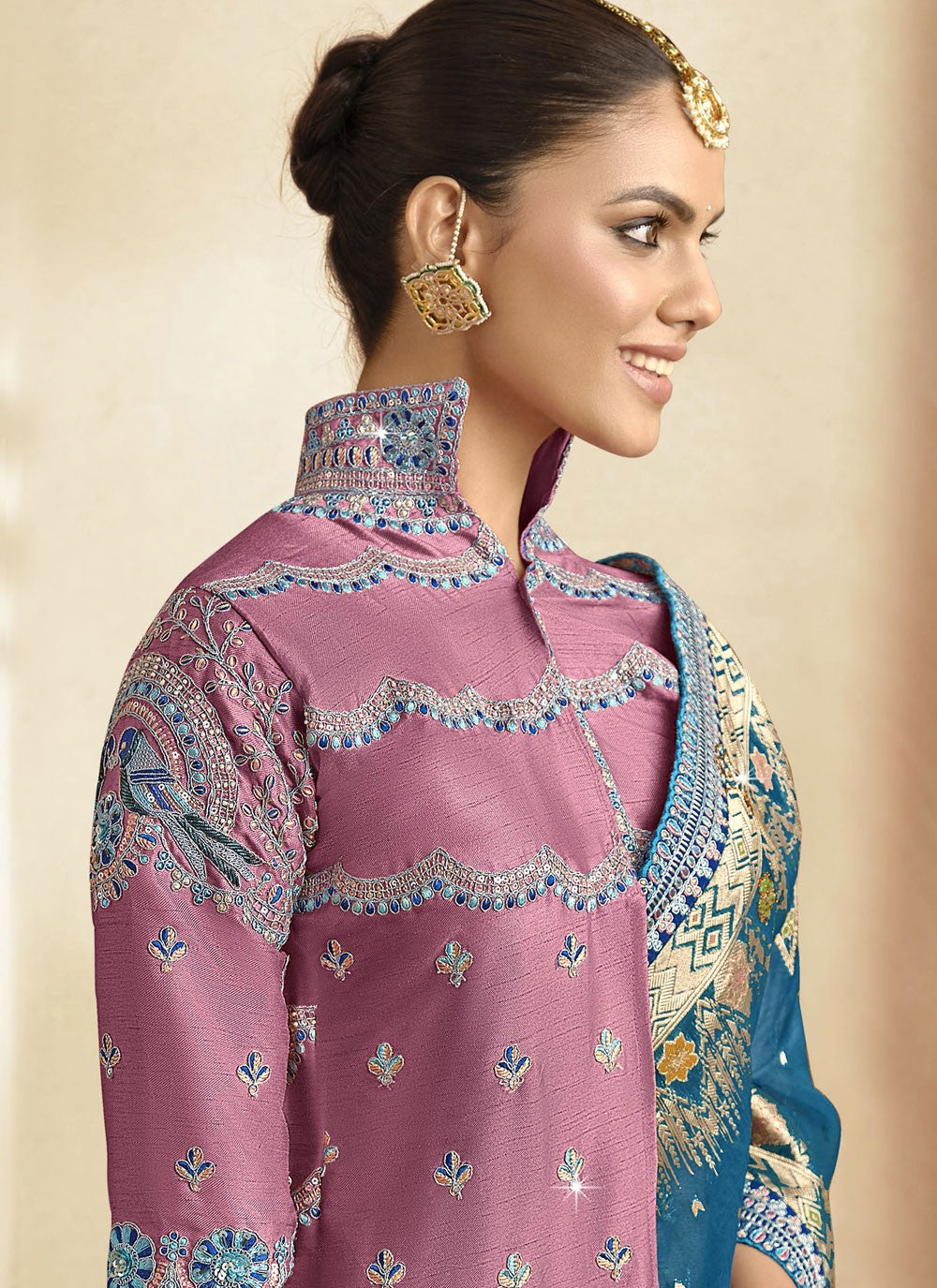 Cut Work Silk Blue Traditional Saree S15467