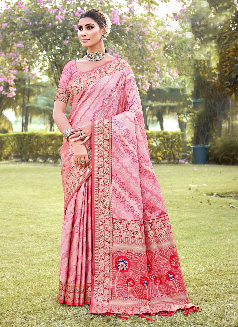 Traditional Border Work Silk Saree - S5147