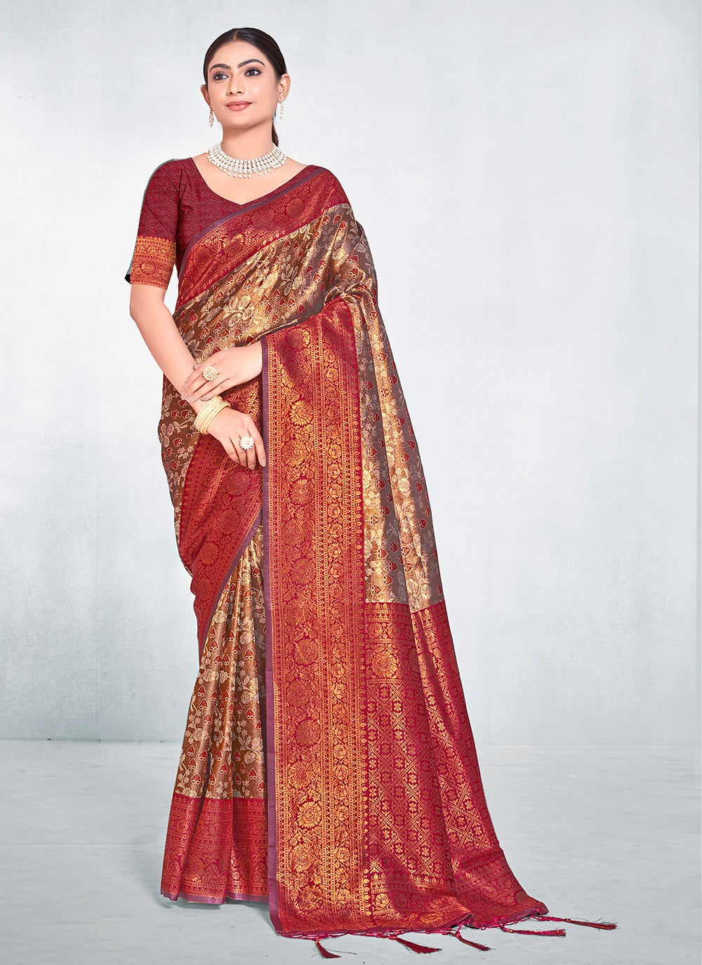 Classic Printed Silk Saree - S7452