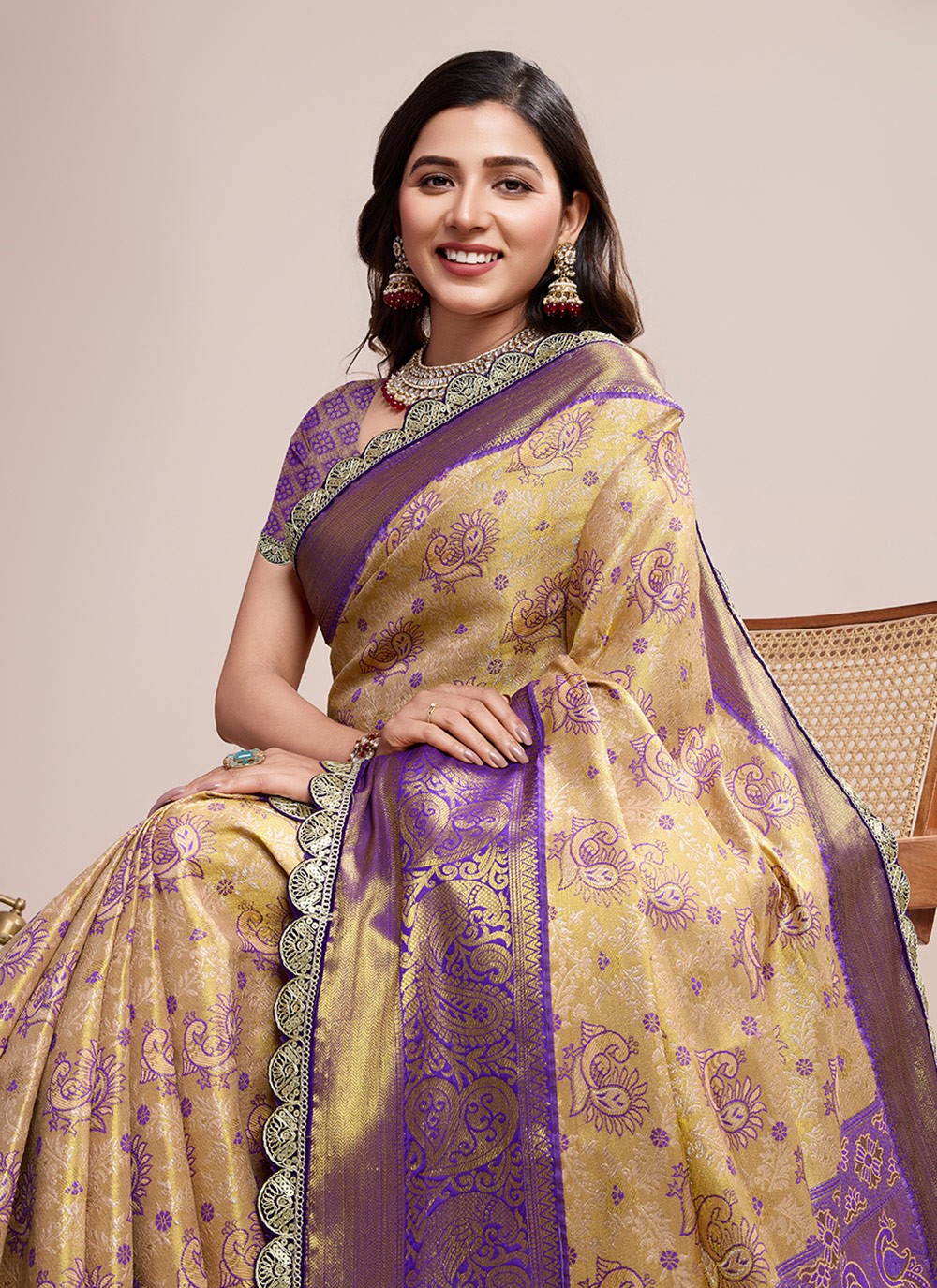 Classic Saree Woven Brown Silk Saree S13633