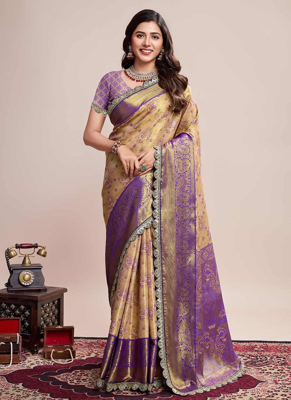 Classic Saree Woven Brown Silk Saree S13633
