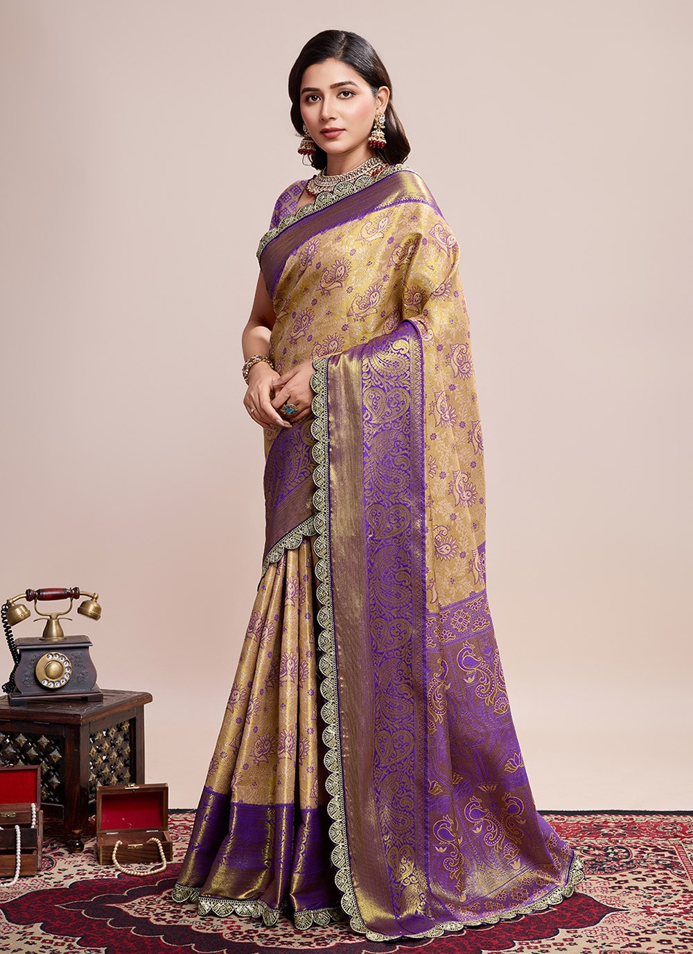 Classic Saree Woven Brown Silk Saree S13633