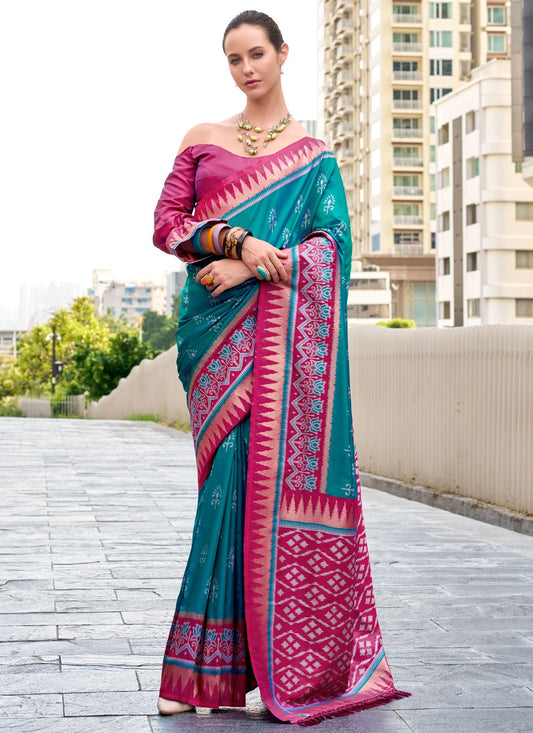 Weaving Zari Silk Multi Colour Contemporary Saree S15224