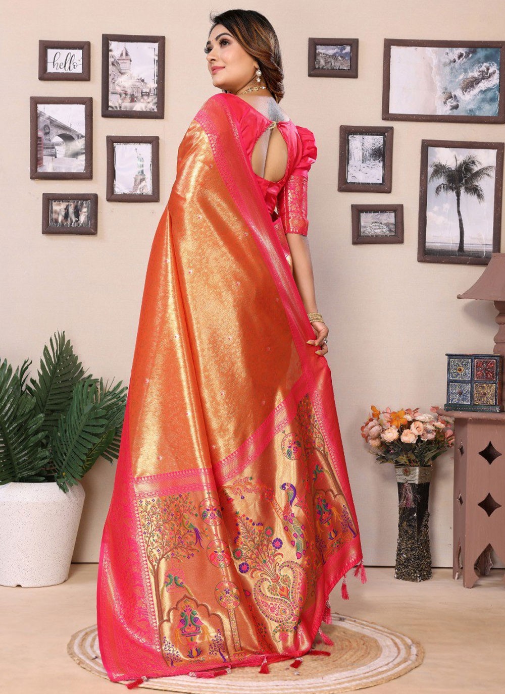 Classic Saree Jacquard Work Multi Colour Silk Saree S12901