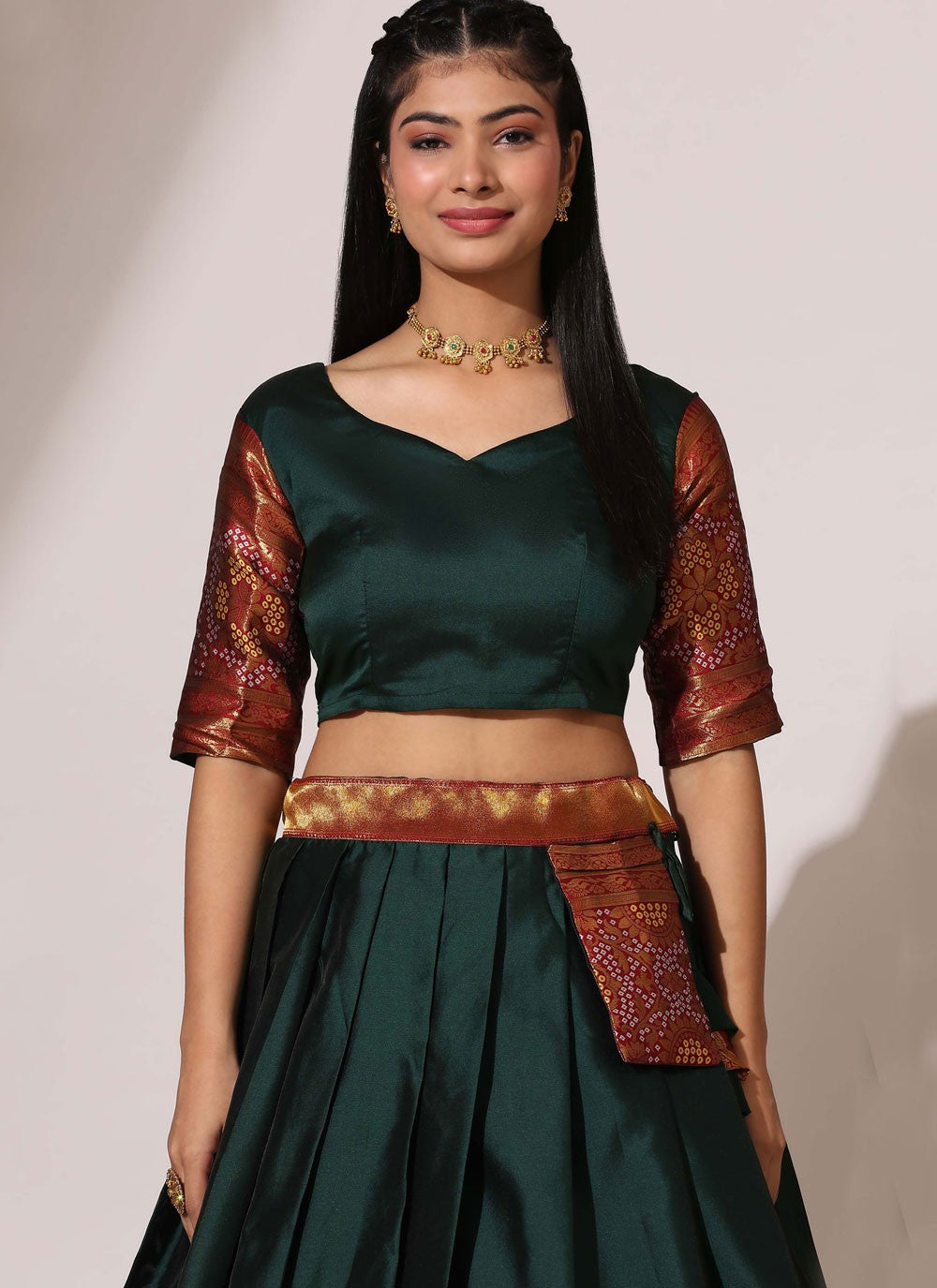 Weaving Zari Silk A - Line Lehenga - L2966