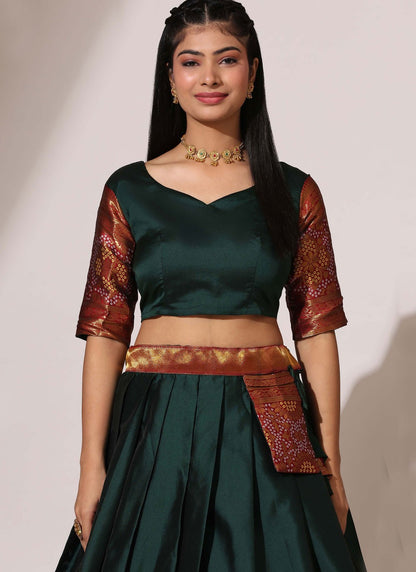 Weaving Zari Silk A - Line Lehenga - L2966