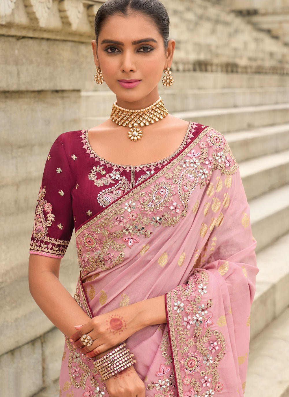 Traditional Buttis Pink Silk S13029