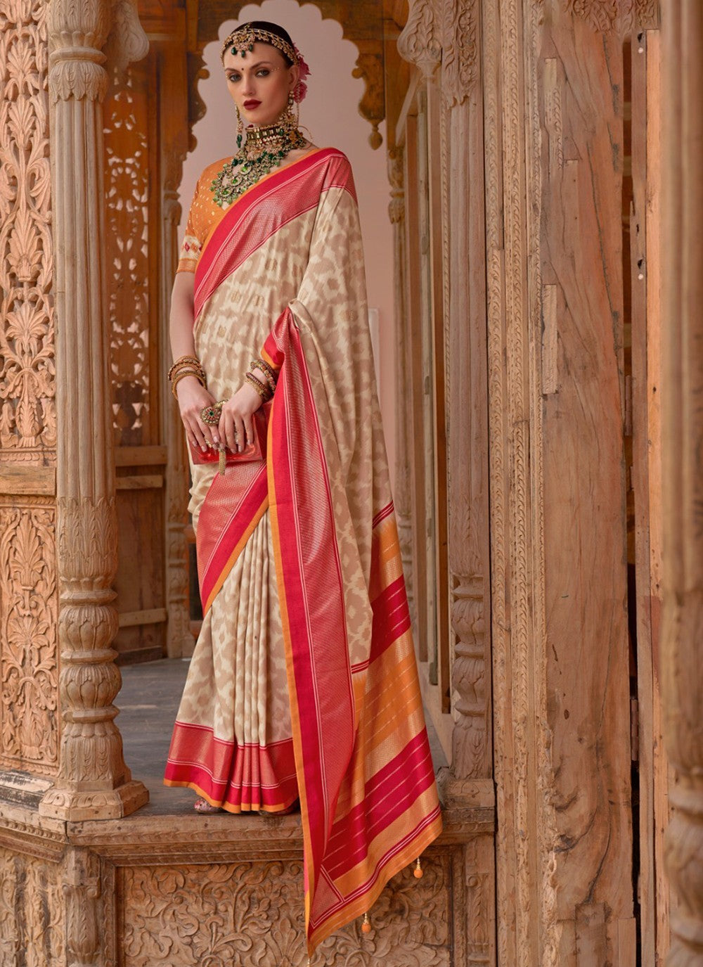 Contemporary Printed Silk Saree - S3056