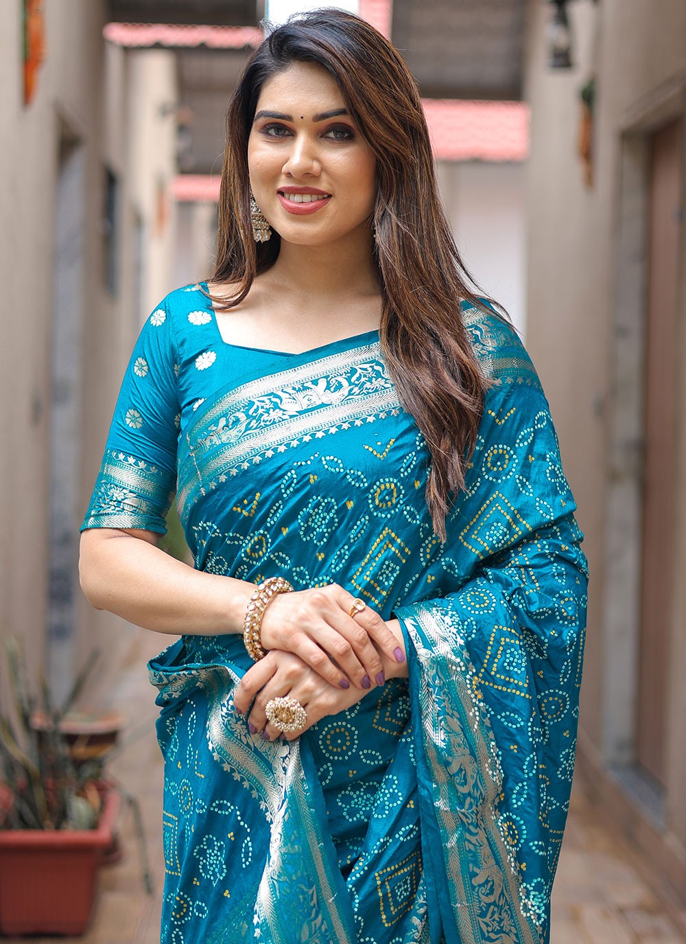 Classic Bandhej Silk Saree - S6919