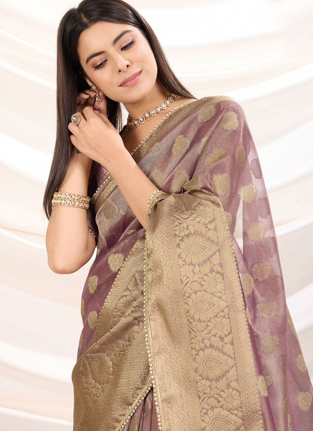 Woven Silk Purple Classic Saree S14919