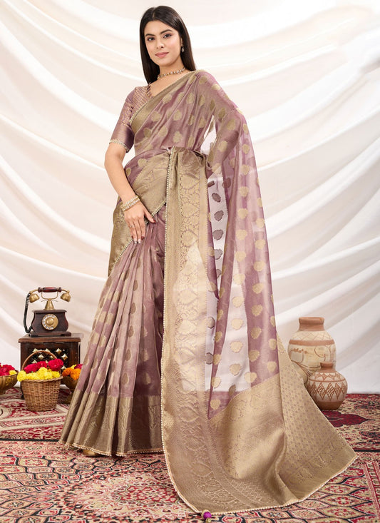 Woven Silk Purple Classic Saree S14919