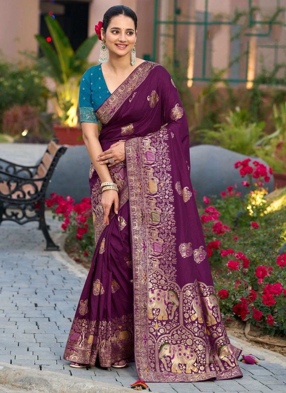 Swarovski Silk Wine Classic Saree S15104