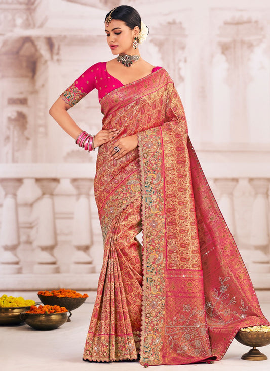 Multi Colour Silk Contemporary Saree Embroidered, Patch Border S19988