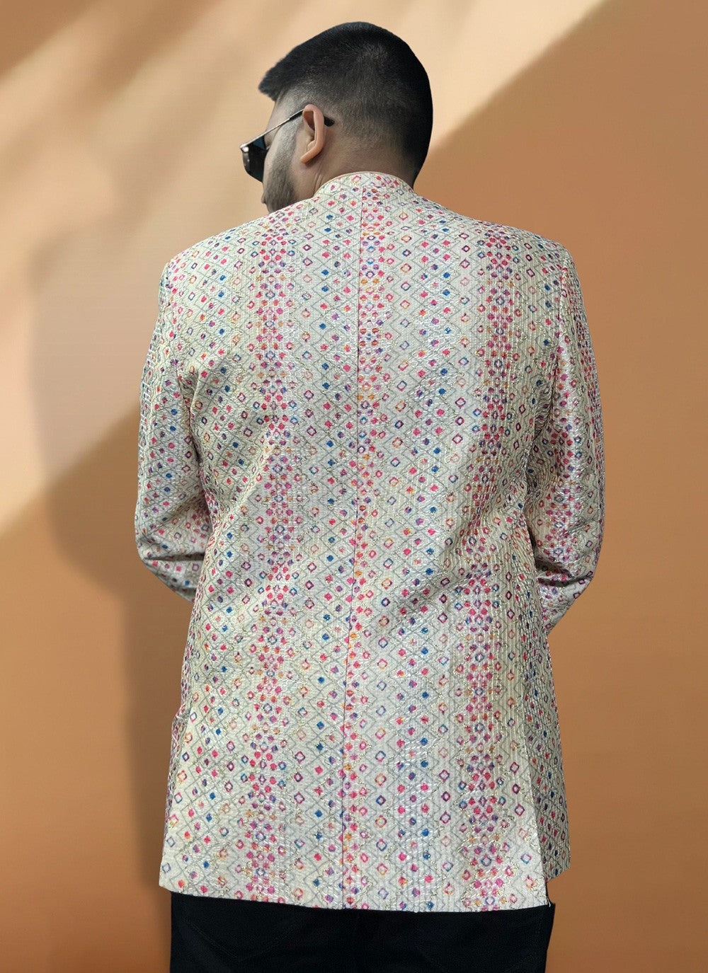 Fancy Work Silk Cream Coats & Blazers - M5575
