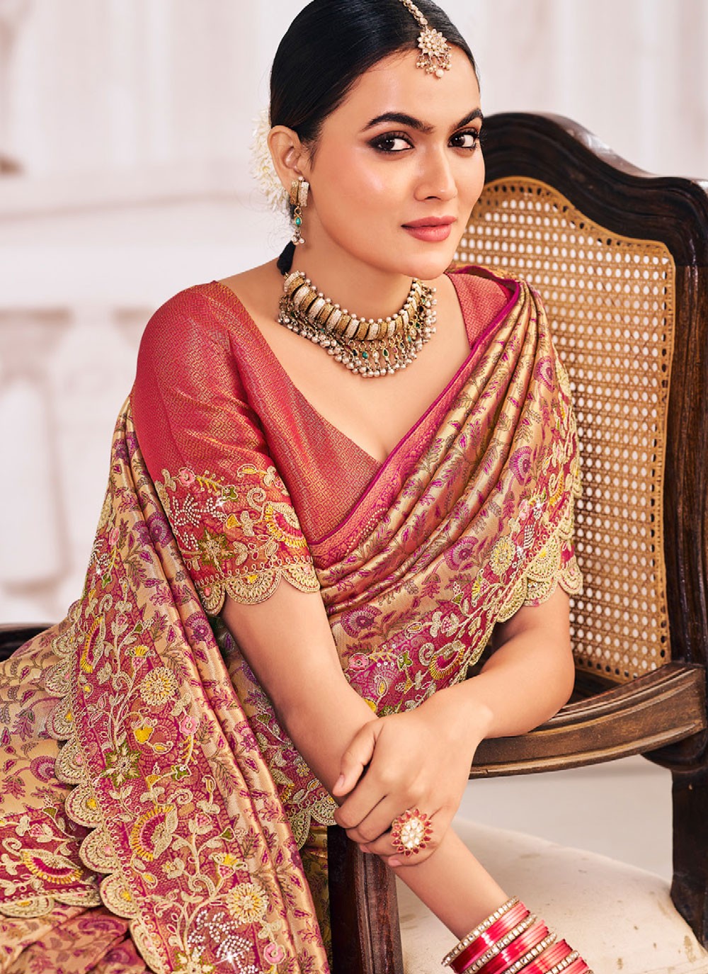 Cream Silk Classic Saree Embroidered, Patch Border S19987