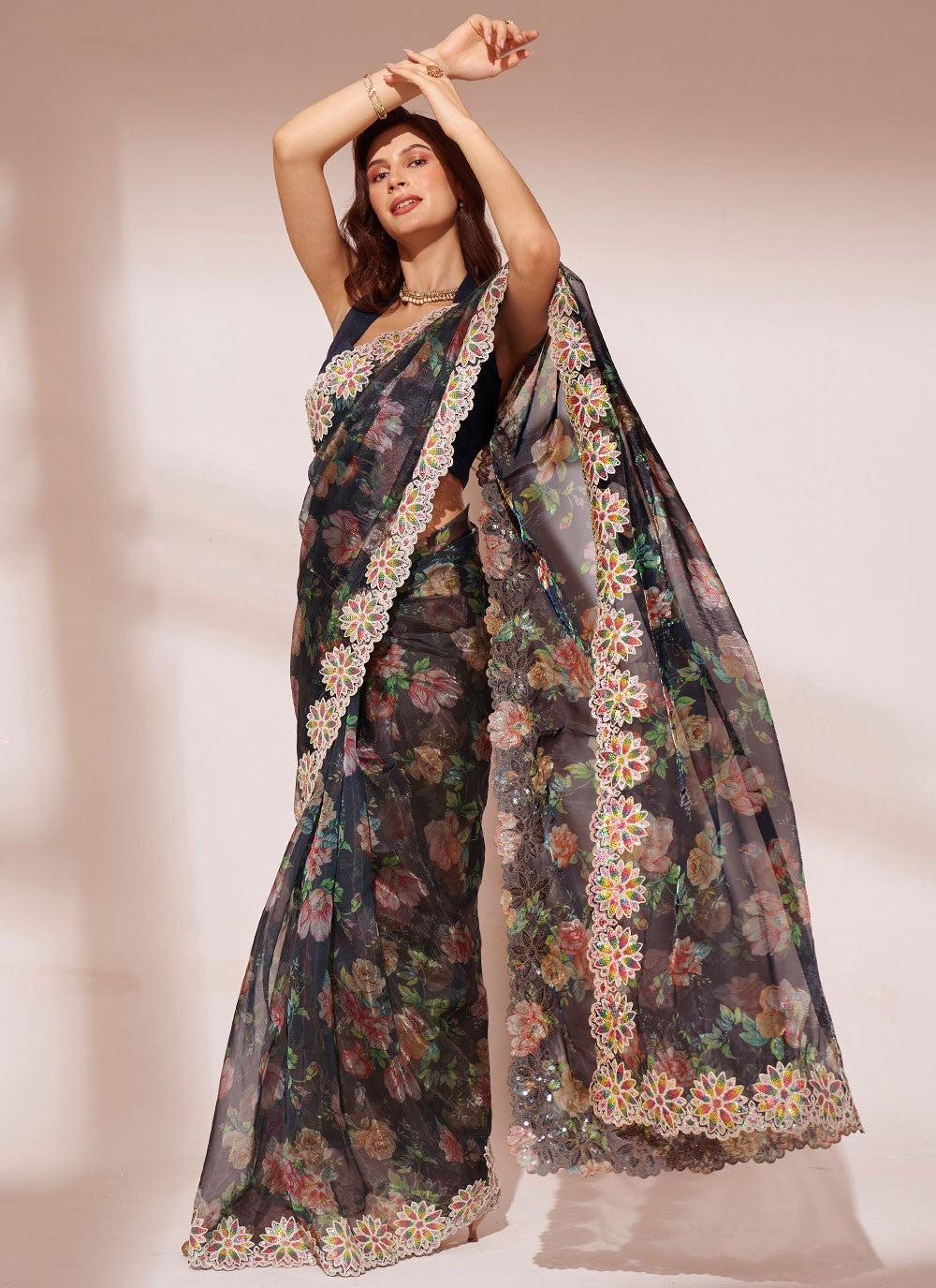 Classic Border Work Silk Saree - S8000