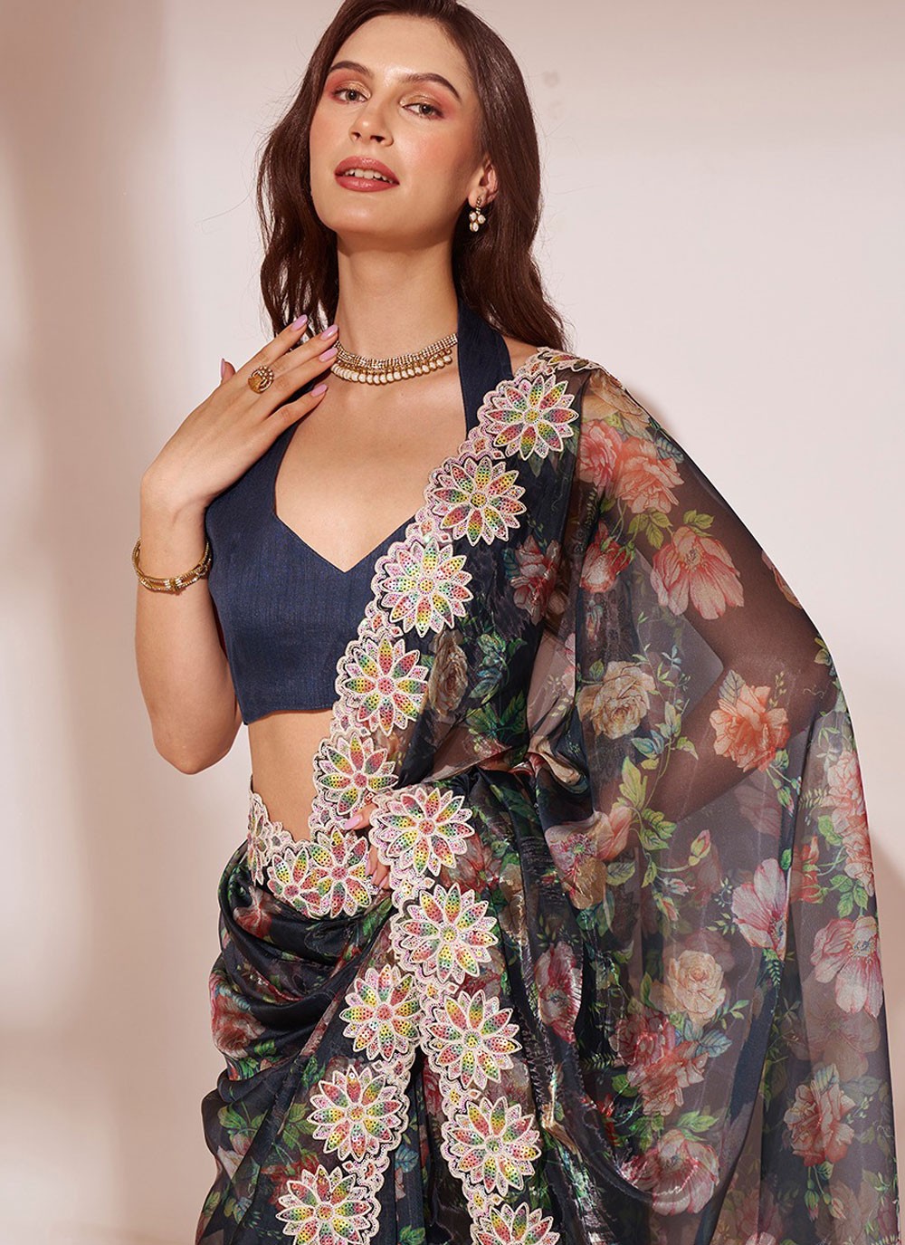 Classic Border Work Silk Saree - S8000