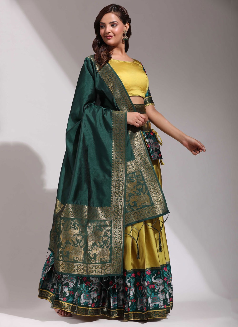 Weaving Zari Silk A - Line Lehenga - L2468