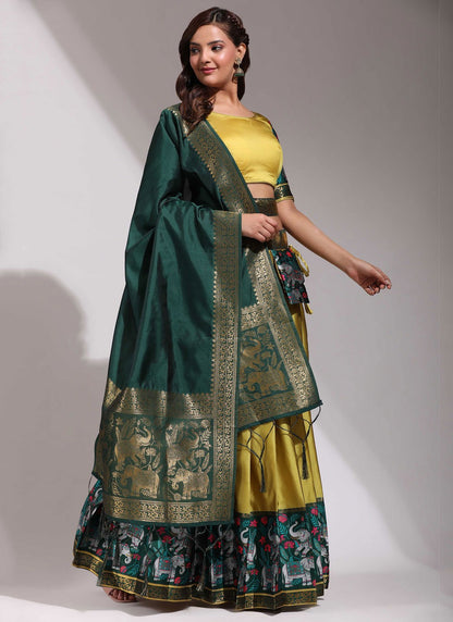 Weaving Zari Silk A - Line Lehenga - L2468