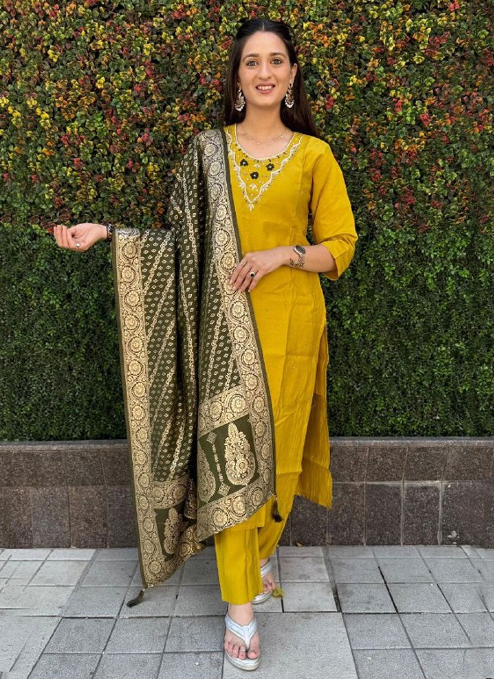 Embroidered Silk Salwar Suit - T4806