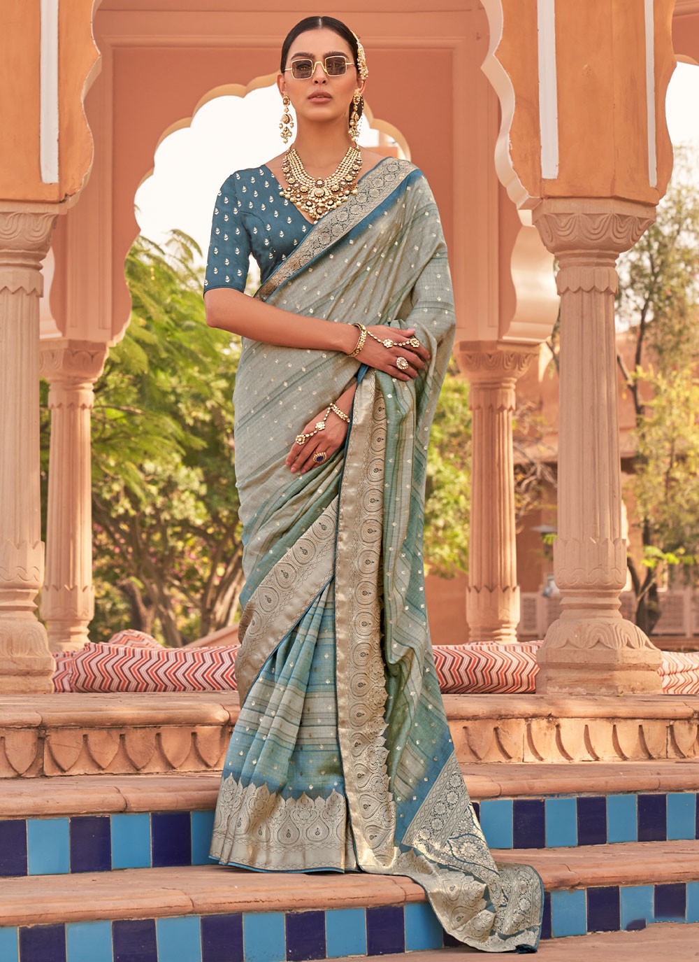 Traditional Digital Print Silk Saree - S2951