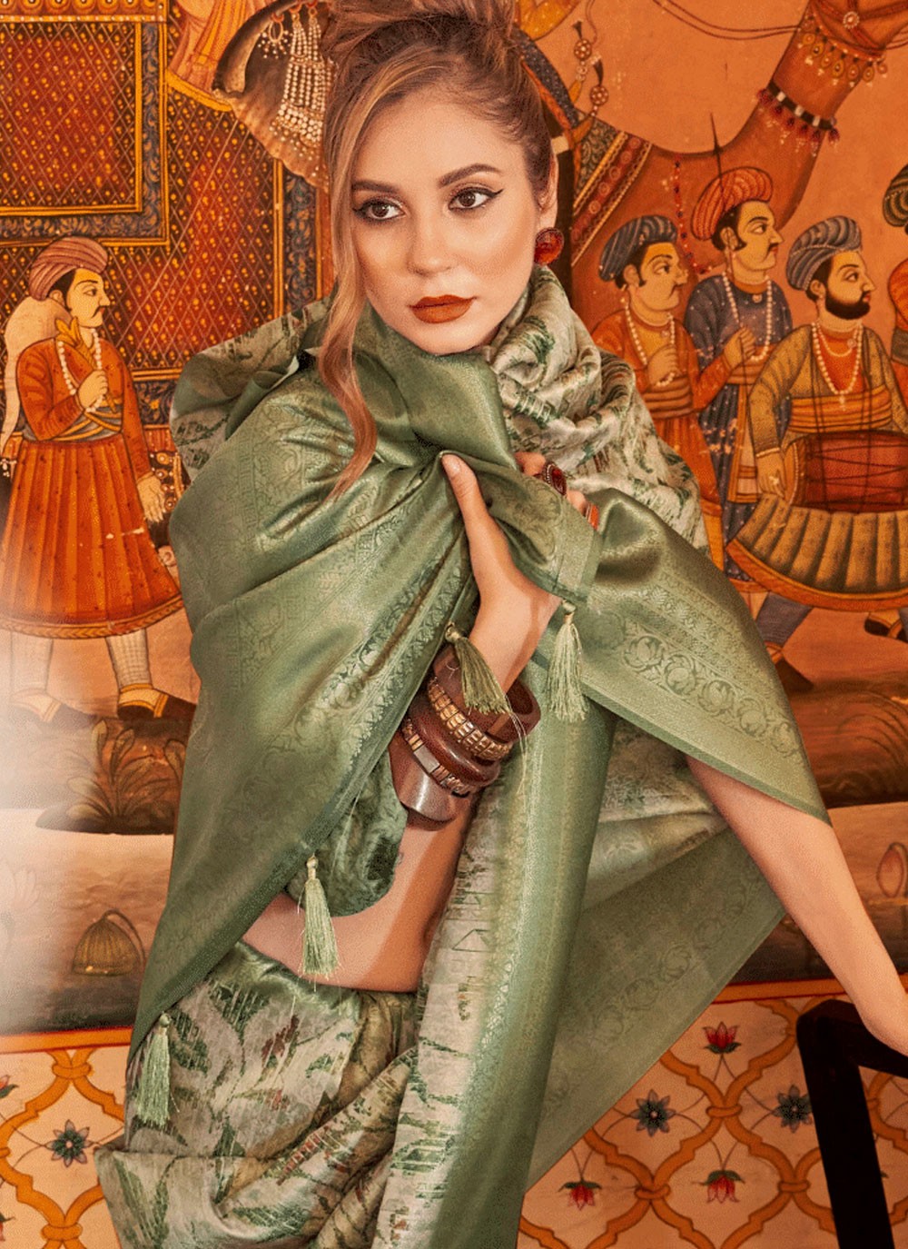 Classic Fancy Work Silk Saree - S6380
