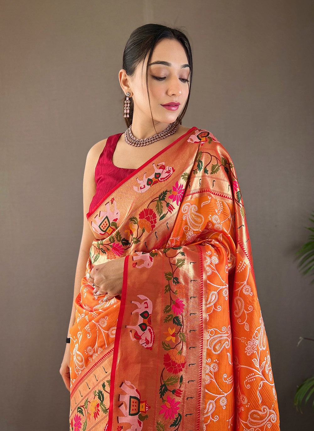 Traditional Printed Silk Saree - S5925