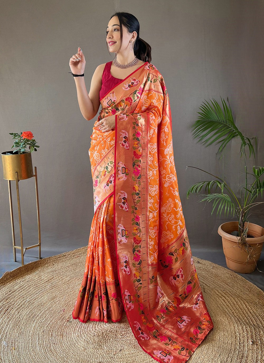 Traditional Printed Silk Saree - S5925
