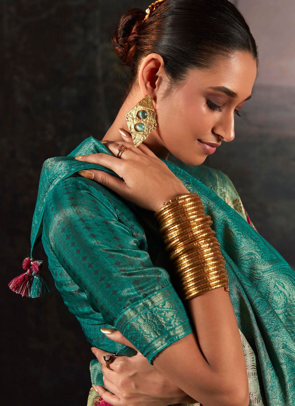 Trendy Digital Print Silk Saree - S5843