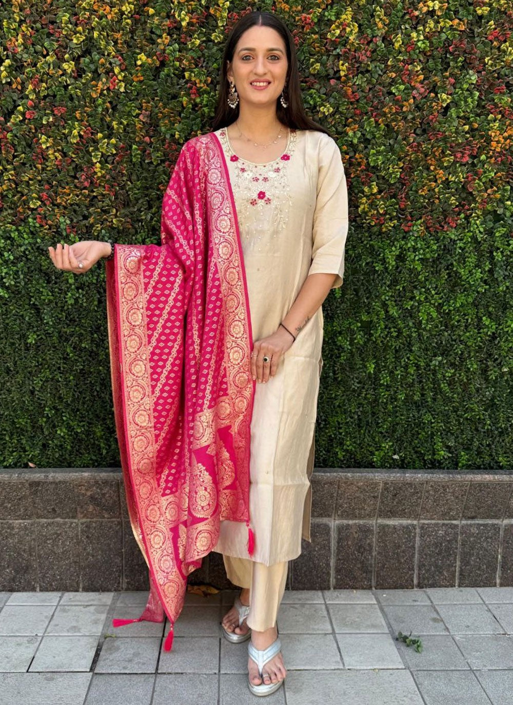 Embroidered Silk Salwar Suit - T4806