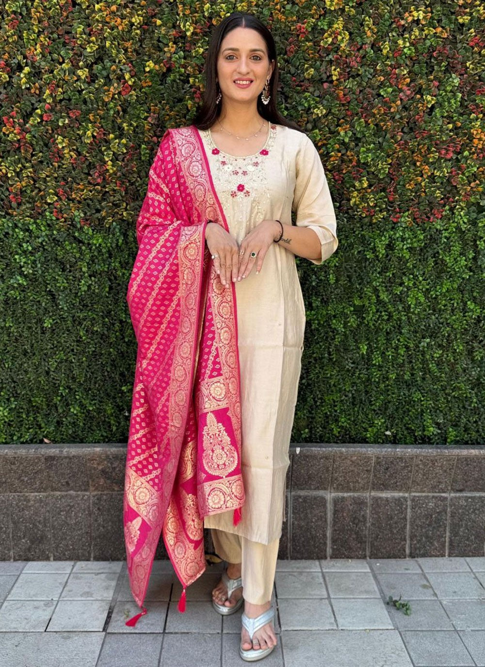 Embroidered Silk Salwar Suit - T4806
